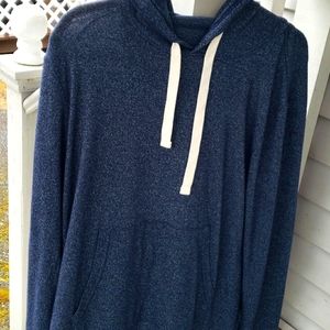 ZYIA ACTIVE BOYFRIEND POCKET HOODIE.  SZ L.  NAVY BLUE